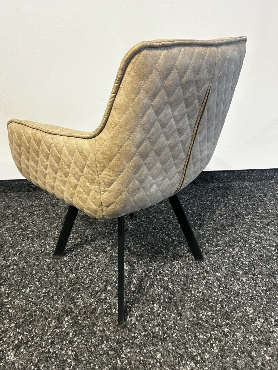 Drehstuhl Esszimmerstuhl Luna Schwarz – Moderner Polsterstuhl mit Armlehne – Bild 3